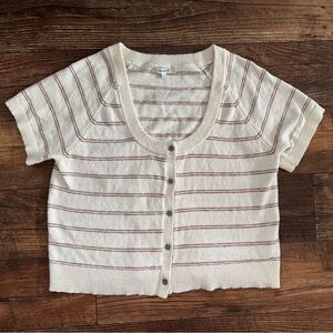 Madewell Scoop Neck Knit Short-Sleeve Cardigan